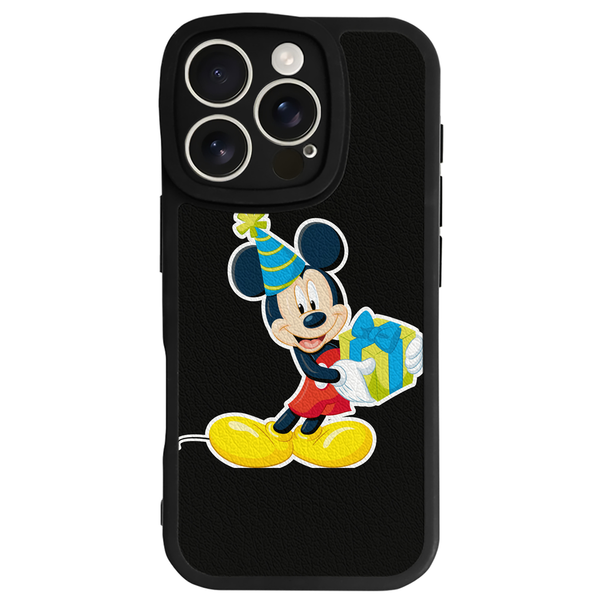 （画像用） ミッキーマウス Mickey Mouse 【iPhone 16シリーズ対応】シリコンスマホケース（レザー調） 材質：シリコン